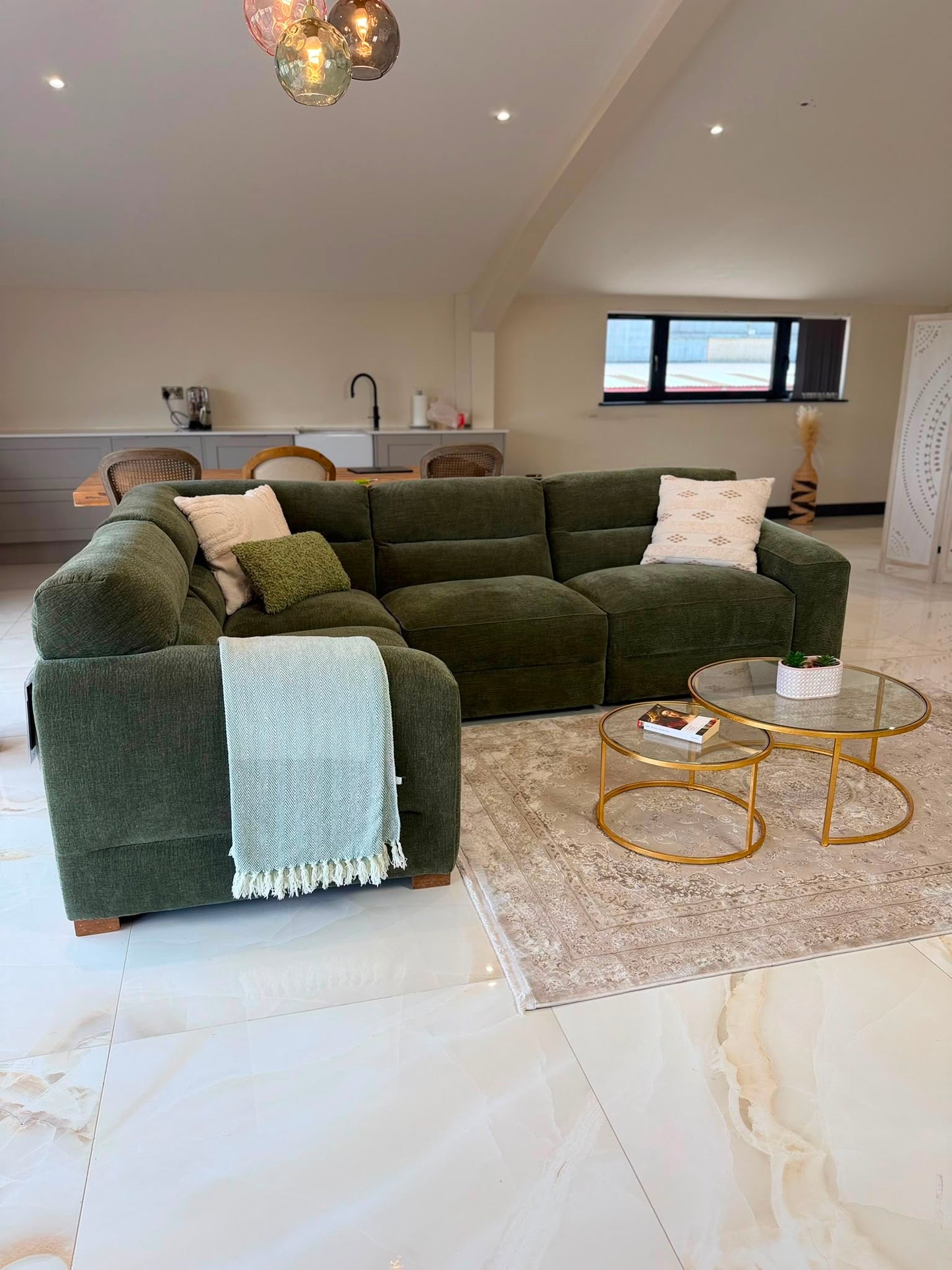 Chicago Sofa Green Modular Corner Sofa