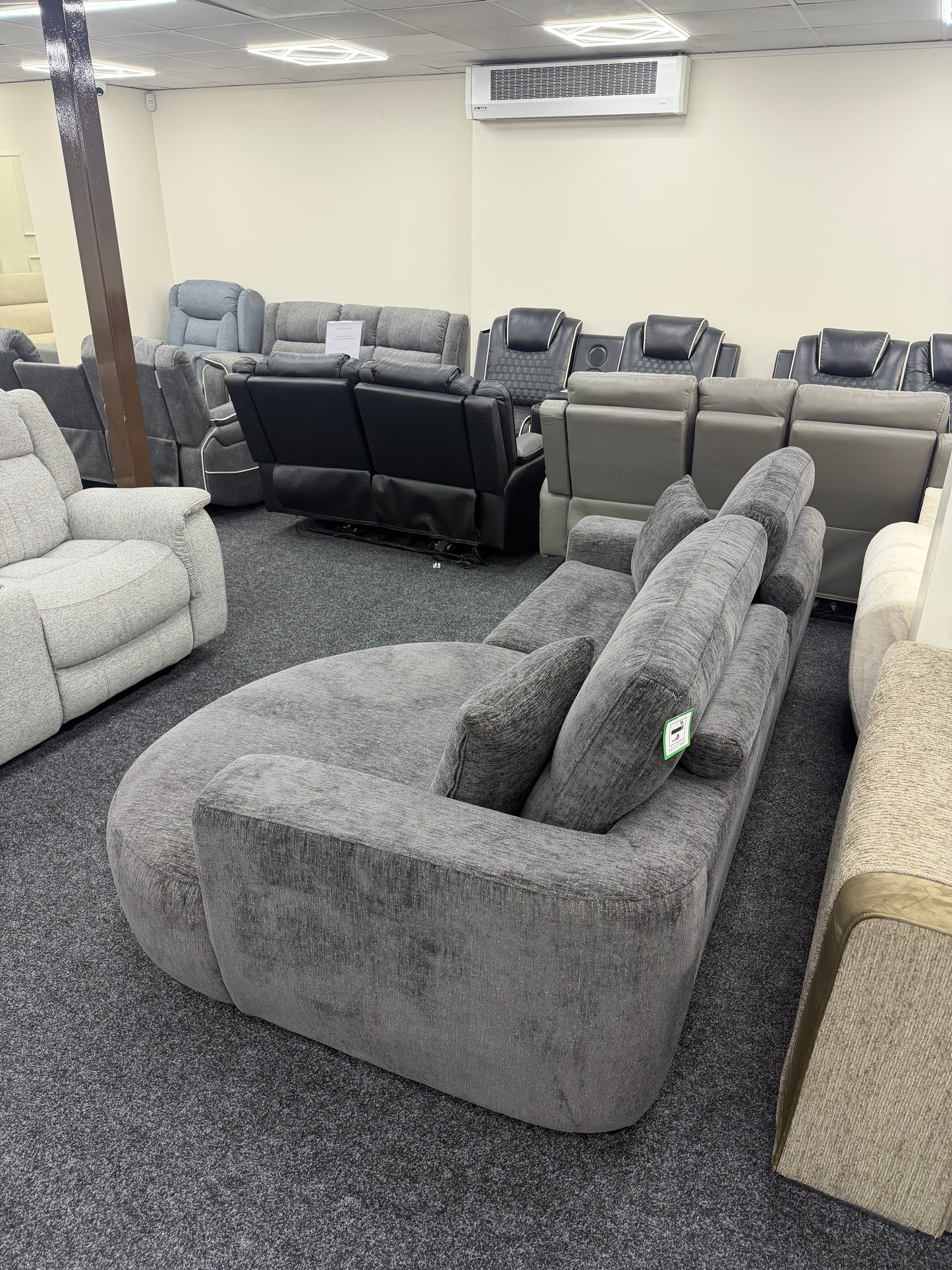 Denver Sofa Black Electric Recliner Right Hand