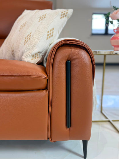 Resillience Power Electric Corner Sofa - Tan Leather