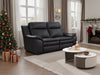 Boston Genuine Leather Electric Recliner 2 Seater Leather - Black