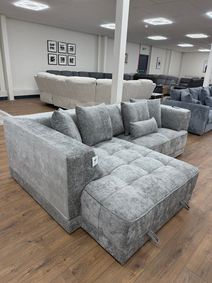 Brooklyn Electric Storage Left Hand Sofa Bed - Silver