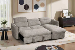 Capri Corner Sofa Bed With Storage - Grey - Universal Chaise - Pull Out Bed
