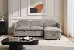 Capri Corner Sofa Bed With Storage - Grey - Universal Chaise - Pull Out Bed