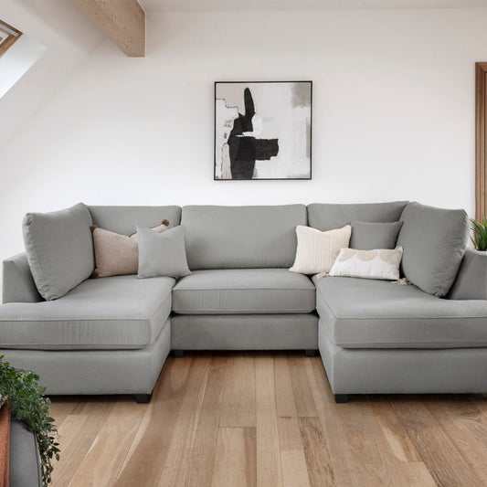 Carnaby Sofa Plush Grey U Shape Corner
