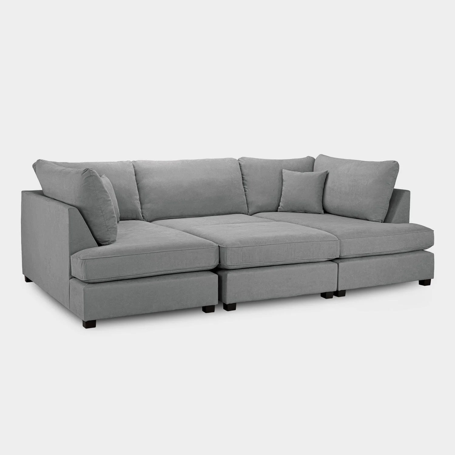 Carnaby Sofa Plush Grey U Shape Corner