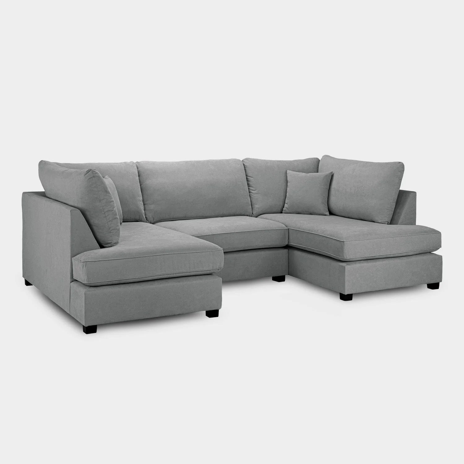 Carnaby Sofa Plush Grey U Shape Corner
