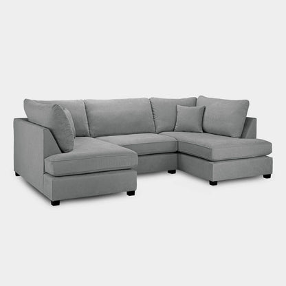 Carnaby Sofa Plush Grey U Shape Corner