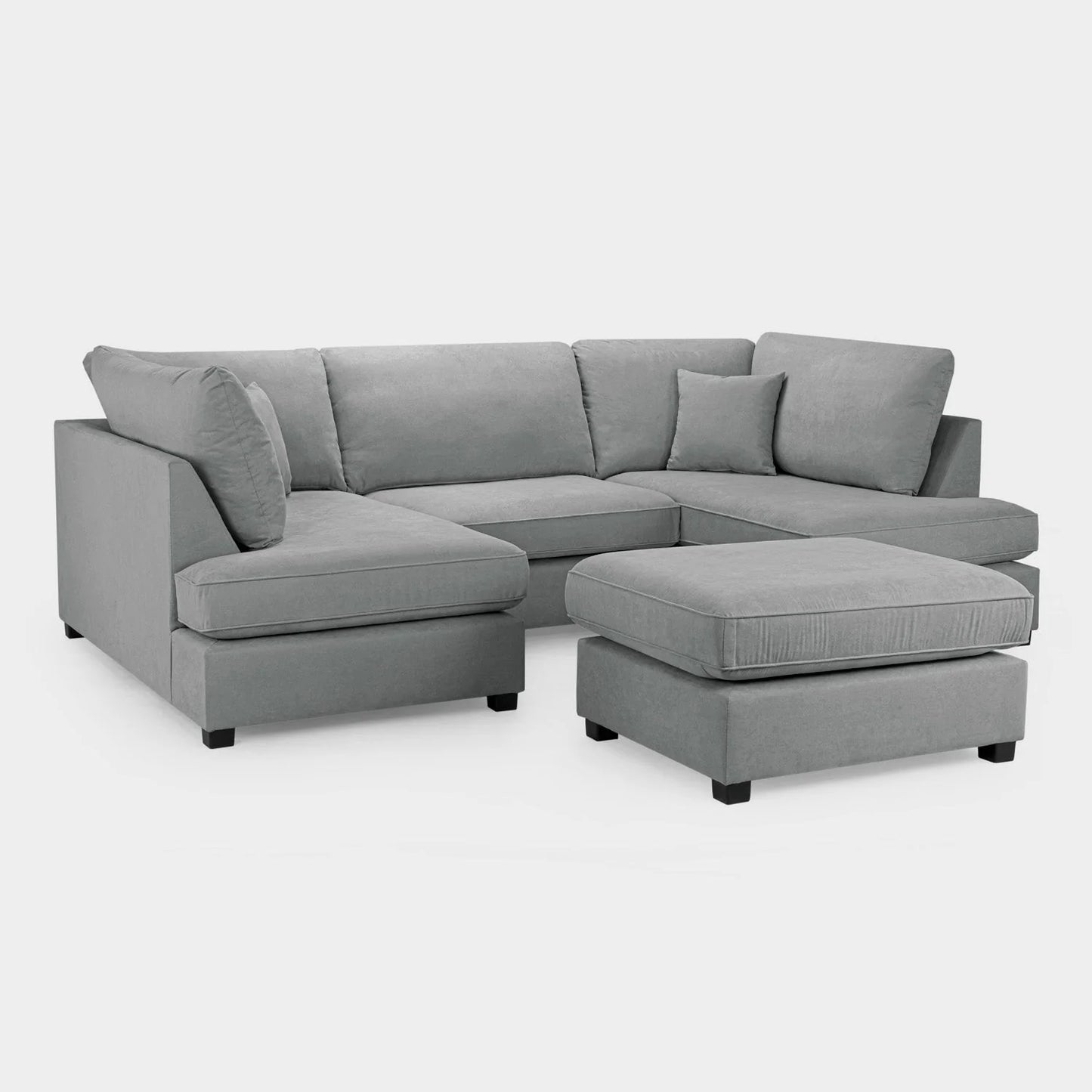 Carnaby Sofa Plush Grey U Shape Corner
