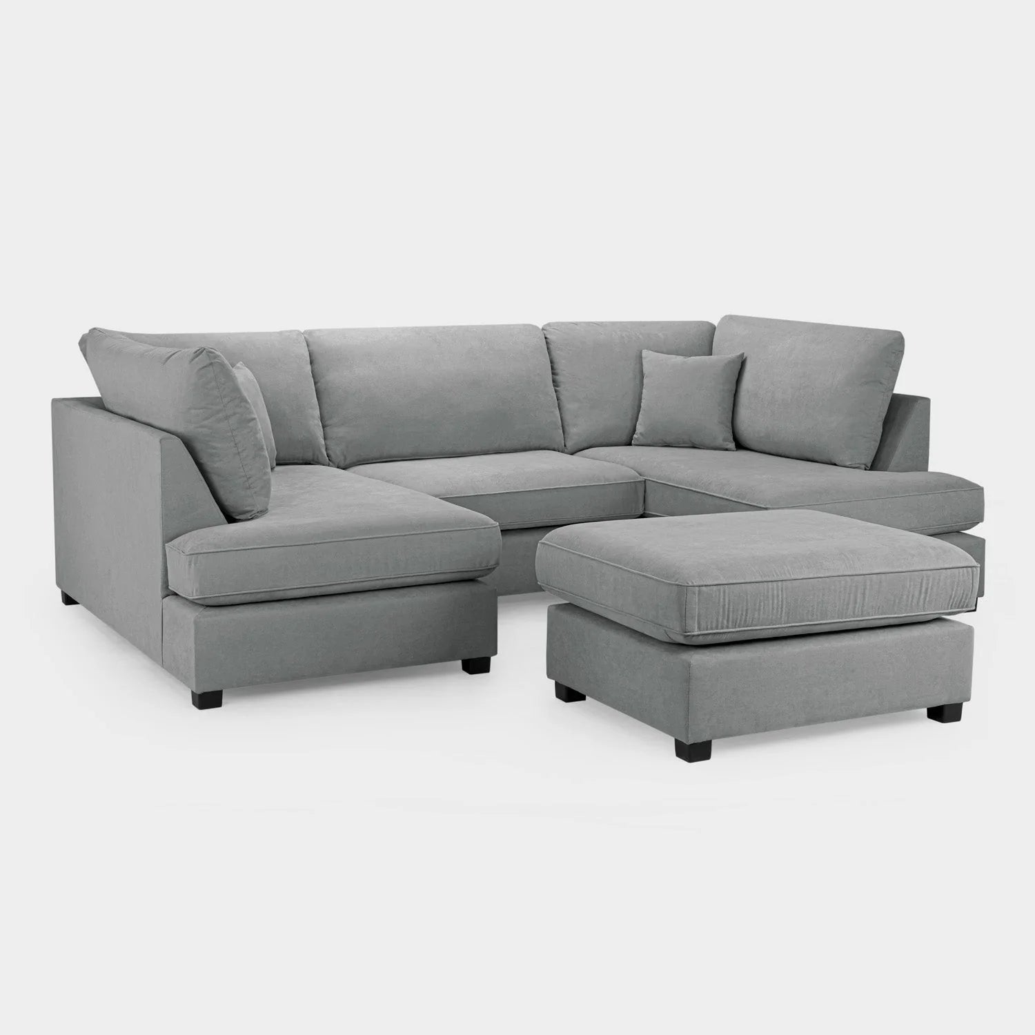 Carnaby Sofa Plush Grey U Shape Corner