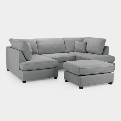 Carnaby Sofa Plush Grey U Shape Corner