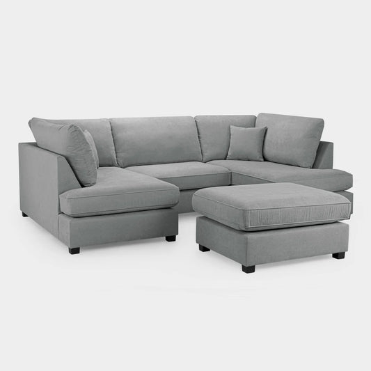 Carnaby Sofa Plush Grey U Shape Corner
