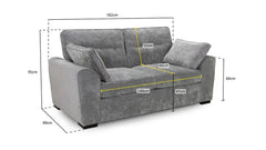 Carney Sofa 3 Seater  - Grey