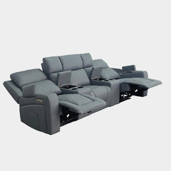 Cedar Electric Recliner Cinema Sofa 3 Seater Grey