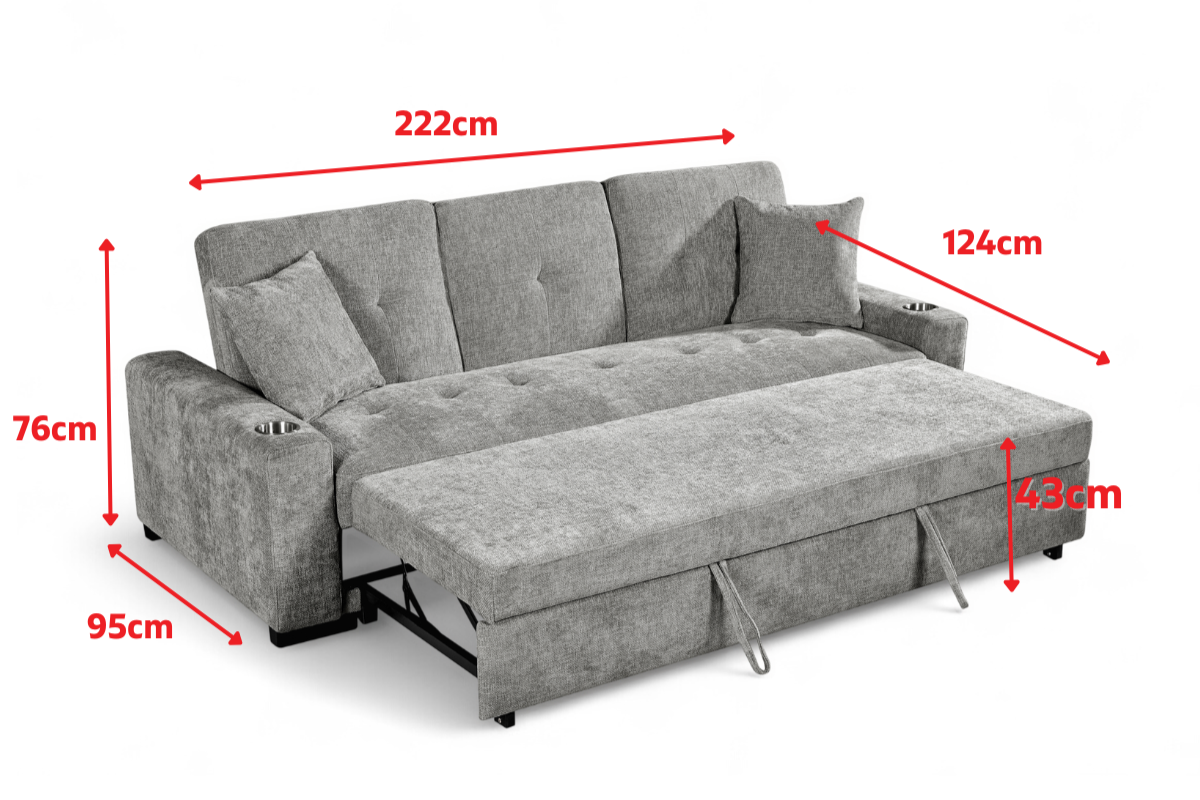 Charles 3 Seater - Dimensions Diagram