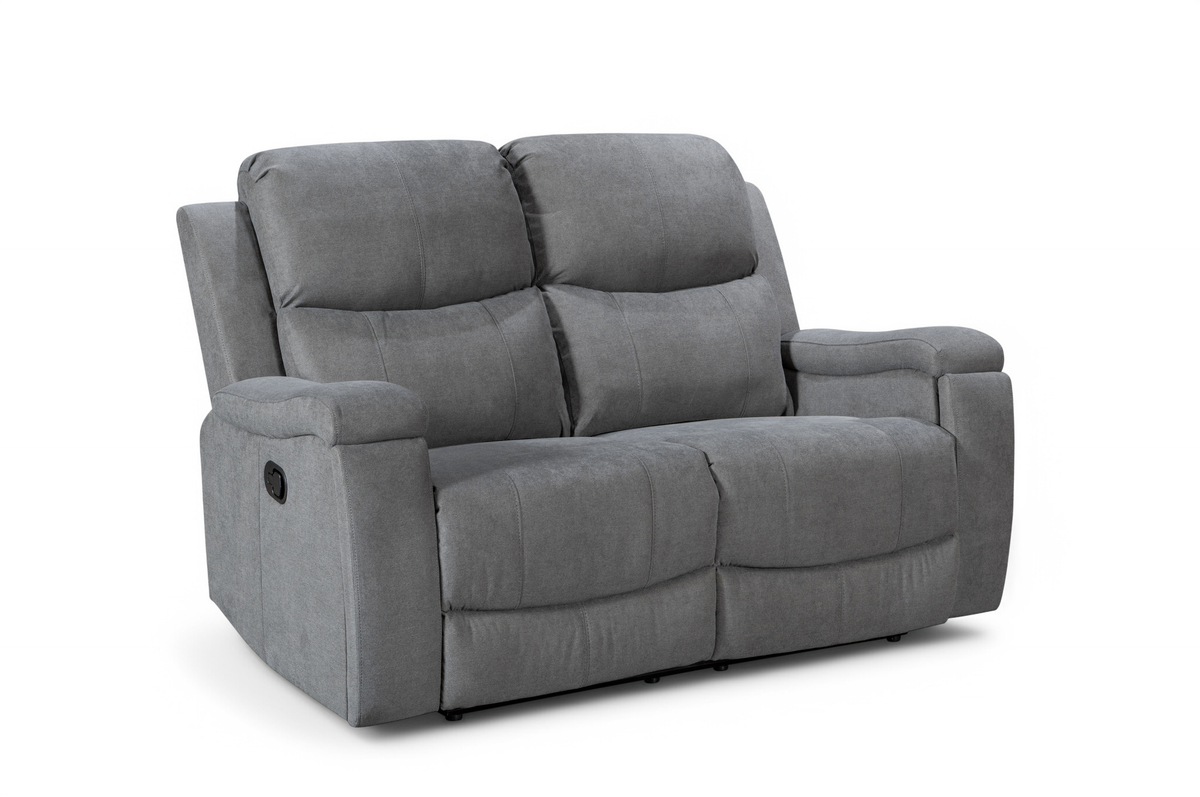Visconti Manual Recliner Sofa - Dark Grey Chenille - Image 6