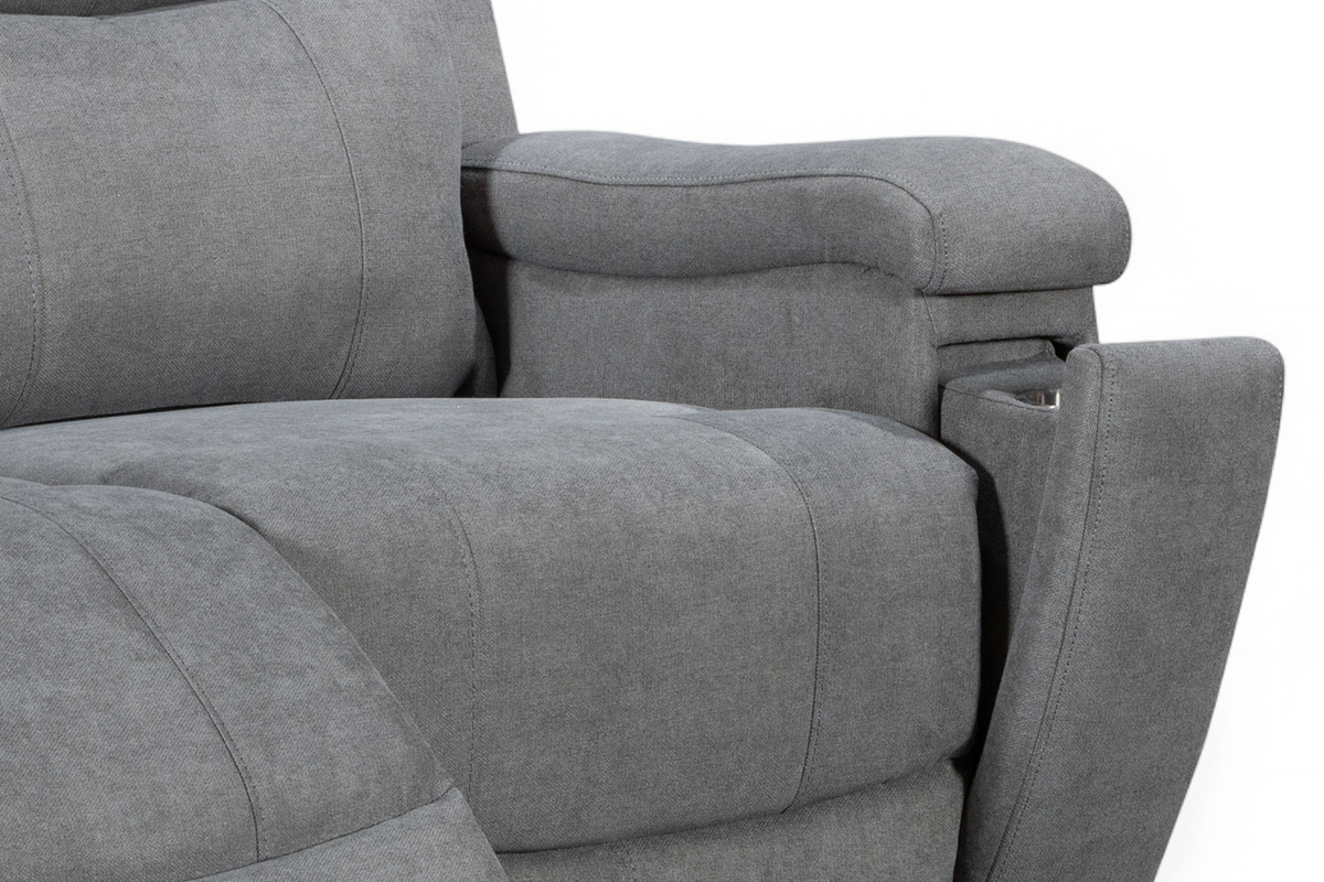 Visconti Manual Recliner Sofa - Dark Grey Chenille - Image 8