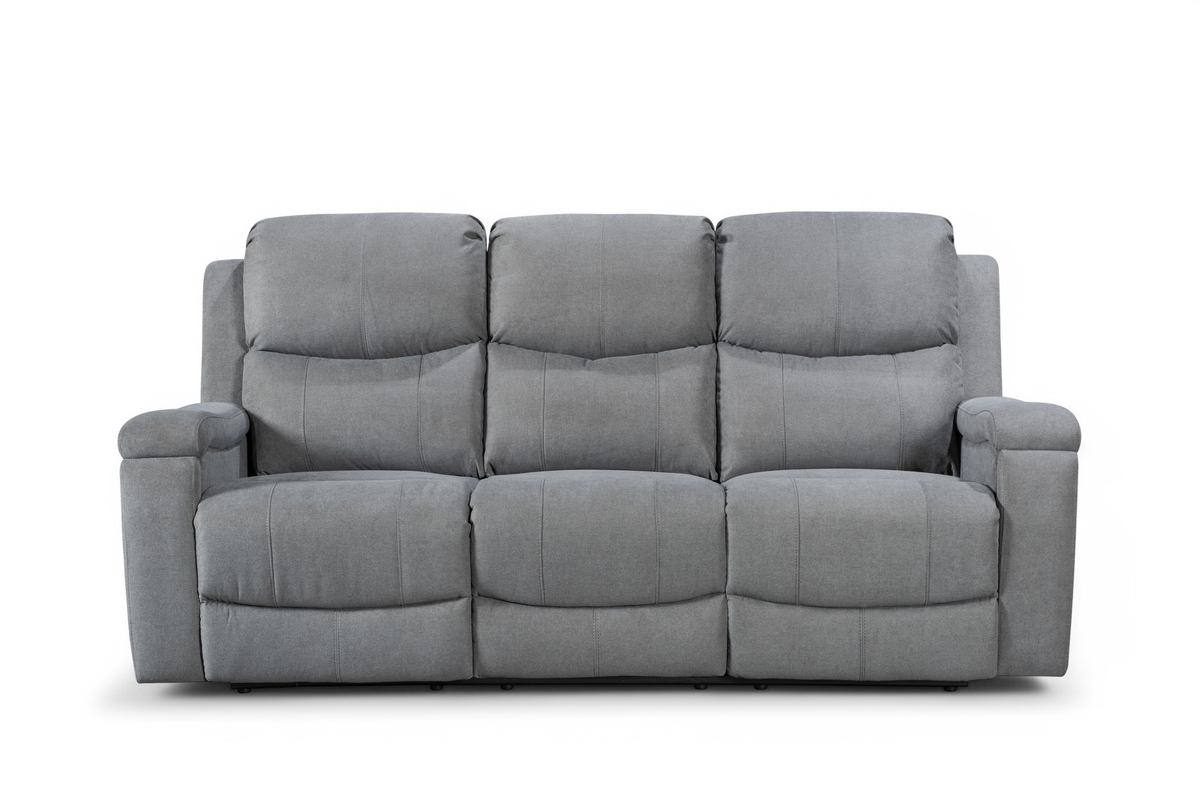 Visconti Manual Recliner Sofa - Dark Grey Chenille - Image 4
