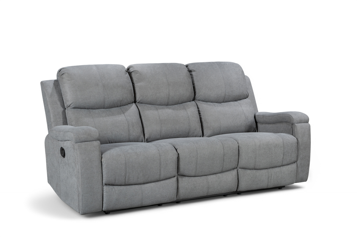 Visconti Manual Recliner Sofa - Dark Grey Chenille - Image 3