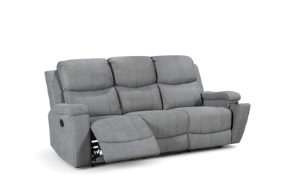 Visconti Manual Recliner Sofa - Dark Grey Chenille - Image 2