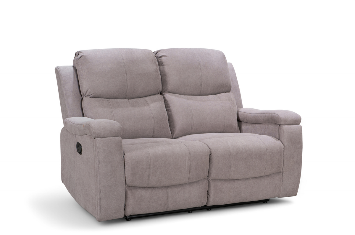 Visconti Manual Recliner Sofa - Light Grey Chenille - Image 6