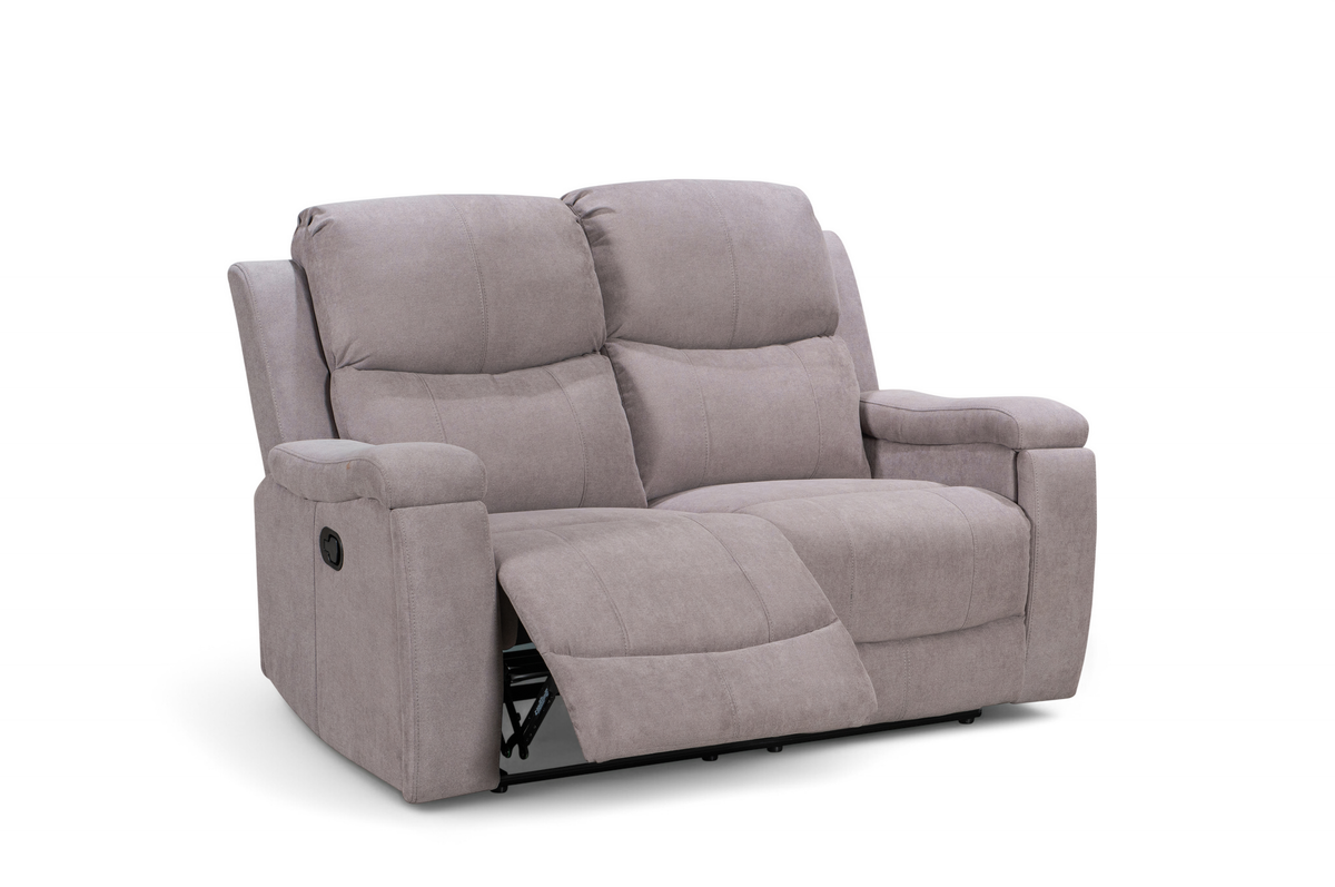 Visconti Manual Recliner Sofa - Light Grey Chenille - Image 5