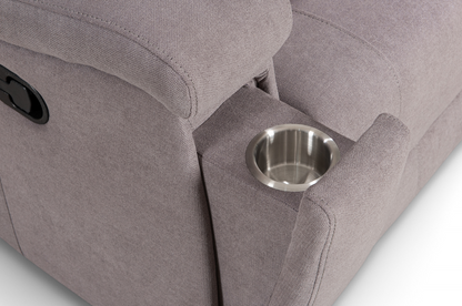 Visconti Manual Recliner Sofa - Light Grey Chenille - Image 8