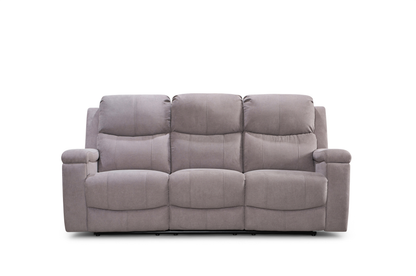 Visconti Manual Recliner Sofa - Light Grey Chenille - Image 4
