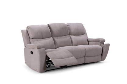 Visconti Manual Recliner Sofa - Light Grey Chenille - Image 2