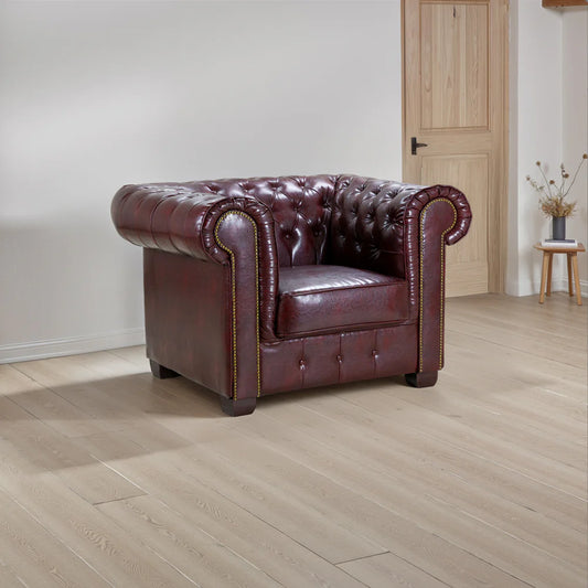 Chesterfield Sofa Oxblood Armchair Red