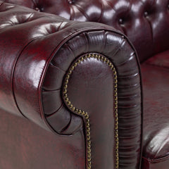 Chesterfield Sofa Oxblood Armchair Red