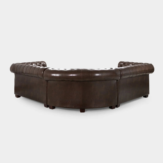 Chesterfield Sofa Antique Brown Large Corner