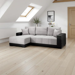 Cimiano Sofa Bed Black/Grey Left Hand Facing Corner