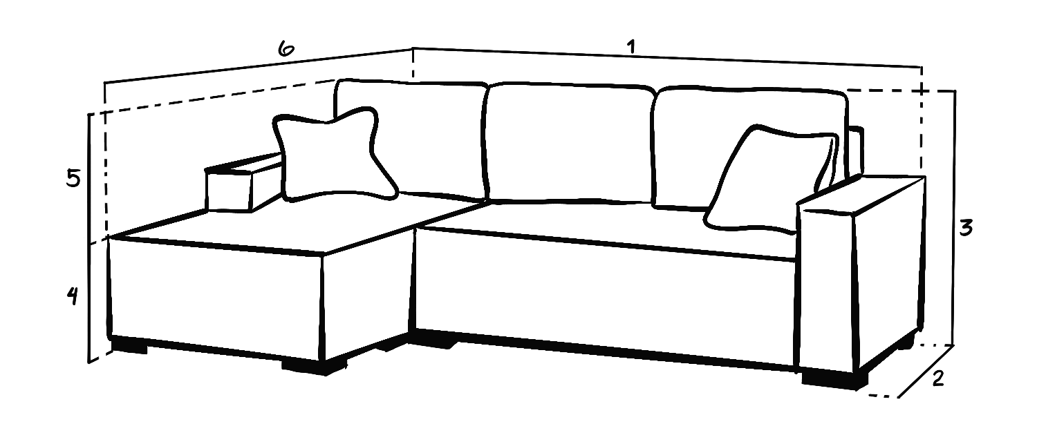 Cimiano Sofa Bed Black/Grey Left Hand Facing Corner