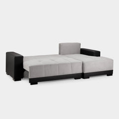 Cimiano Sofa Bed Black/Grey Right Hand Facing Corner