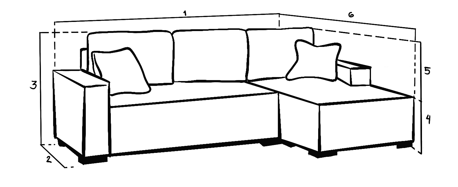 Cimiano Sofa Bed Black/Grey Right Hand Facing Corner