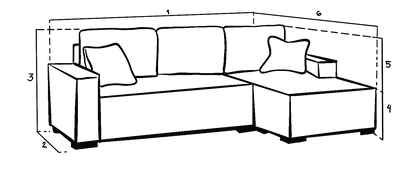Cimiano Sofa Bed Black/Grey Right Hand Facing Corner
