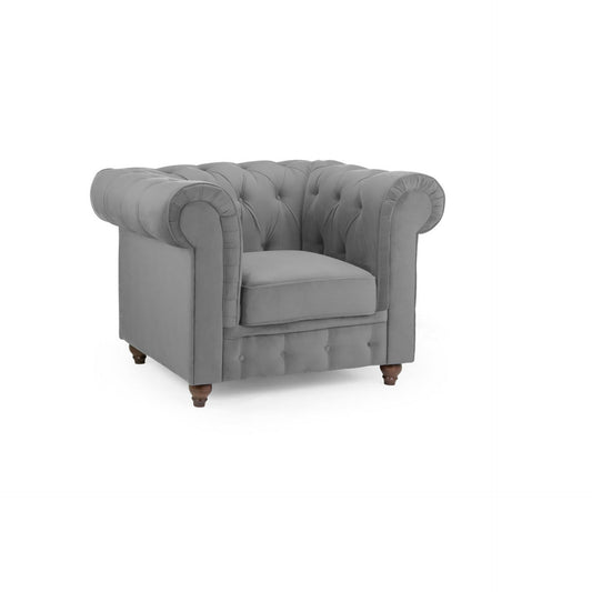 Codd Plush Armchair Sofa - Grey