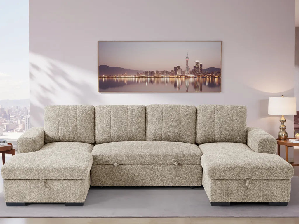 Como U Shape Corner Sofabed - Beige