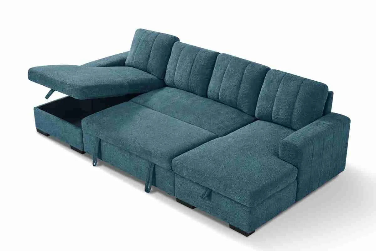 Como U Shape Corner Sofabed - Blue