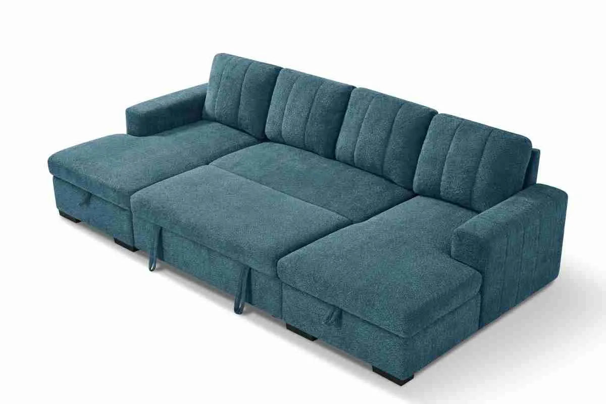Como U Shape Corner Sofabed - Blue