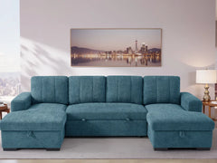 Como U Shape Corner Sofabed - Blue