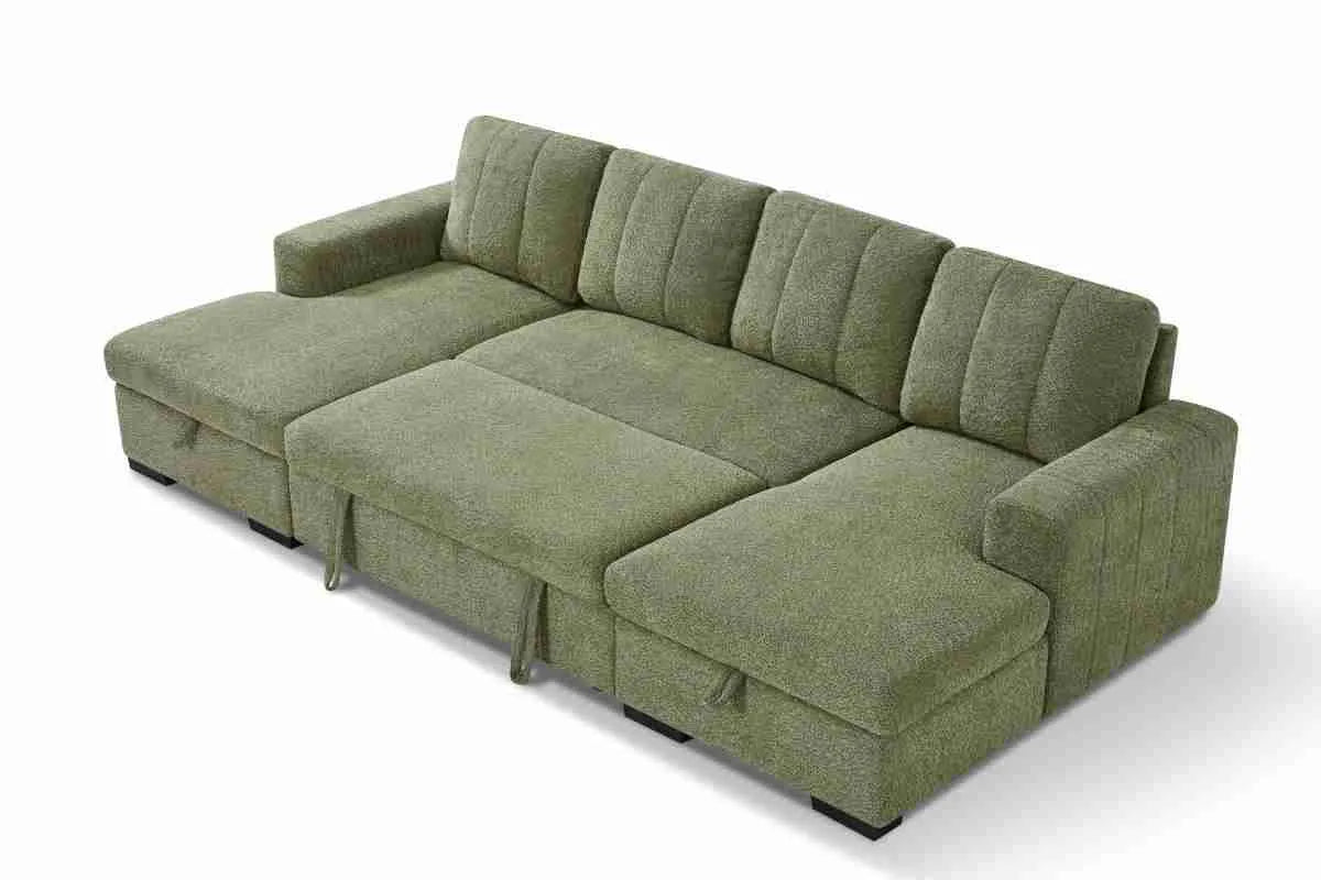 Como U Shape Corner Sofabed - Green