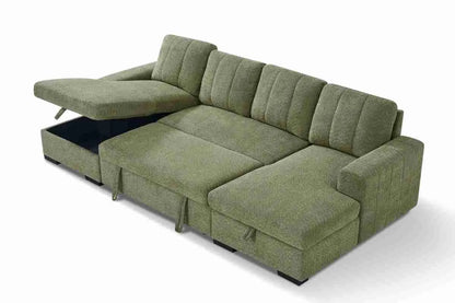 Como U Shape Corner Sofabed - Green