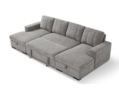 Como U Shape Corner Sofabed With Storage - Grey