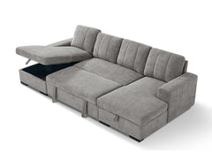 Como U Shape Corner Sofabed With Storage - Grey