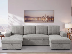 Como U Shape Corner Sofabed With Storage - Grey