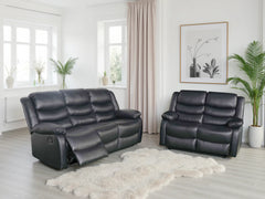 Conrad Manual Recliner 3+2 Seater Sofa - Black