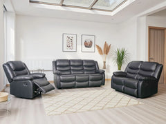 Conrad Manual Recliner 3+2+1 Seater Sofa - Black