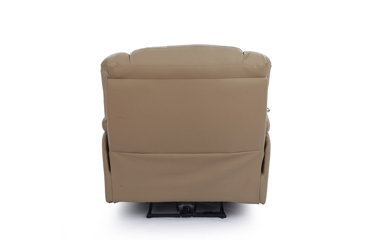 Giovanni 1 Seater Electric Recliner Chair - Beige Leather - Image 5