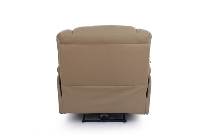 Giovanni 1 Seater Electric Recliner Chair - Beige Leather - Image 5